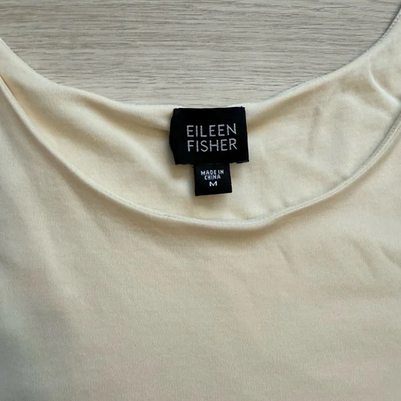 Eileen Fisher Stretch 100% Silk Tank in Ivory - Picture 4 of 9
